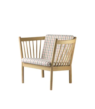 Butaca J146 - Oak nature lacquered-red diced - FDB Møbler