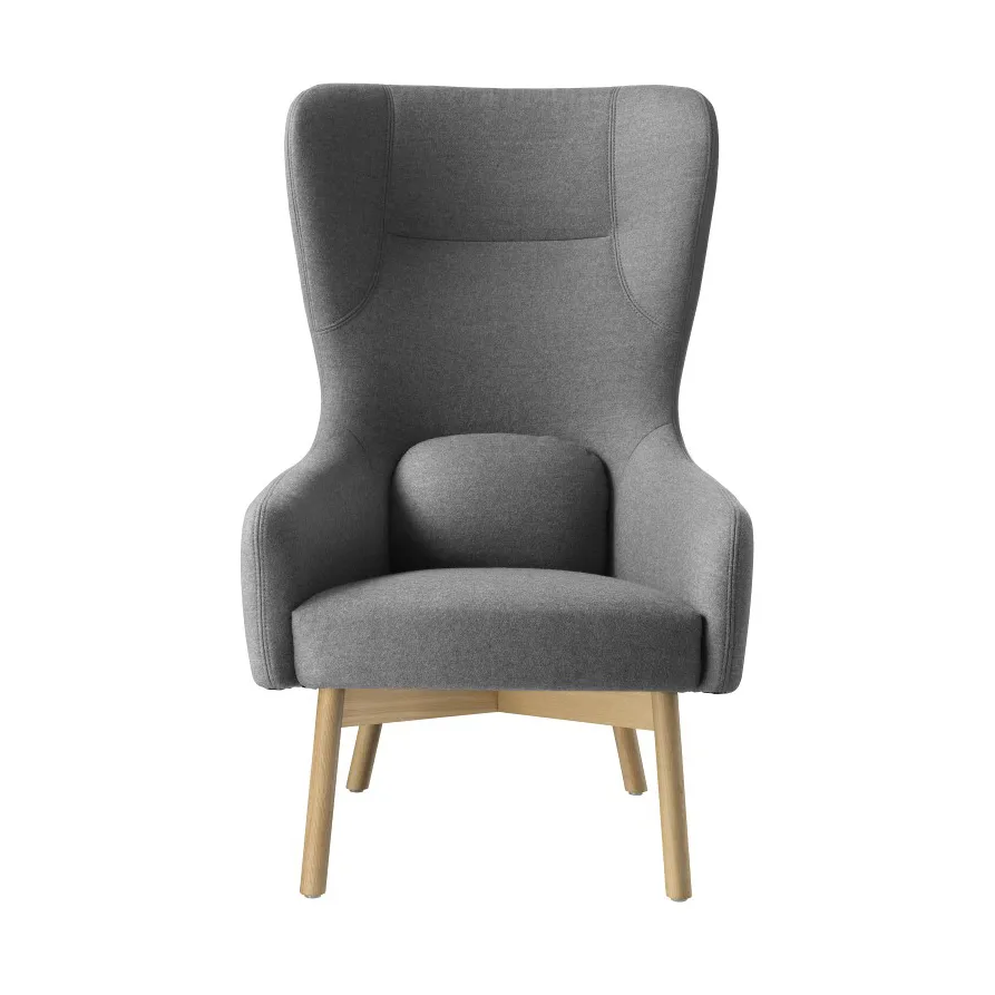 Butaca L35 Gesja Wing Chair, Oak nature lacquered-dark grey FDB Møbler