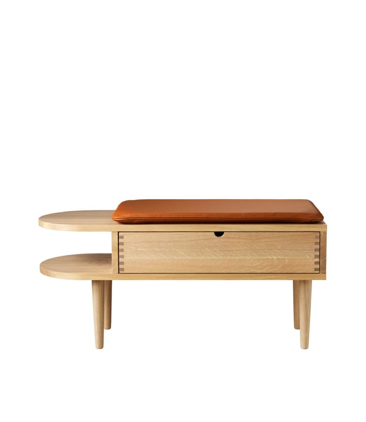 Cojín para asiento R6 Radius 33x65 cm, Cognac leather FDB Møbler