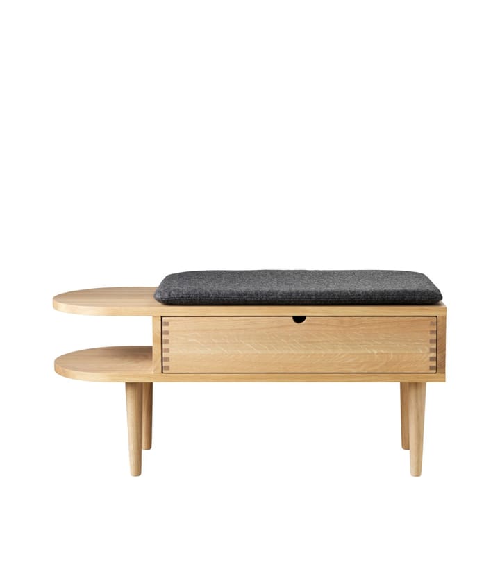 Cojín para asiento R6 Radius 33x65 cm, Dark mottled grey FDB Møbler