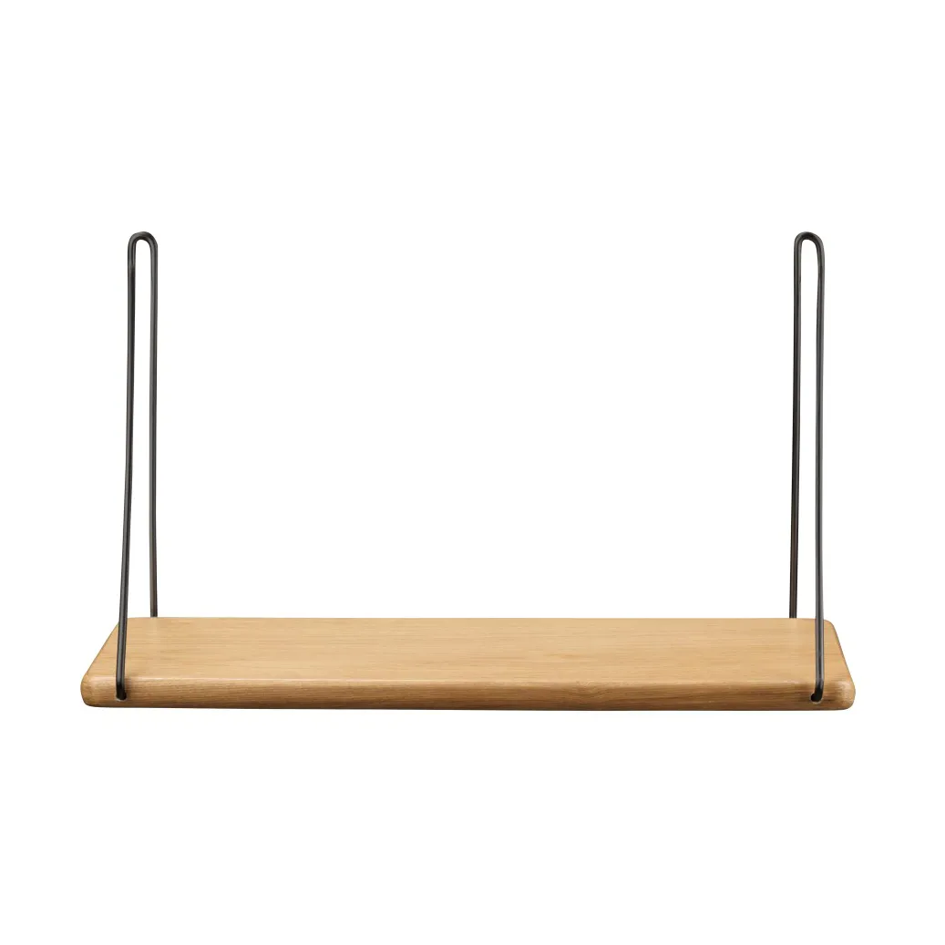 Estantería B145 Shelf w/brackets, 20x45 cm oak nature-black lacquered FDB Møbler