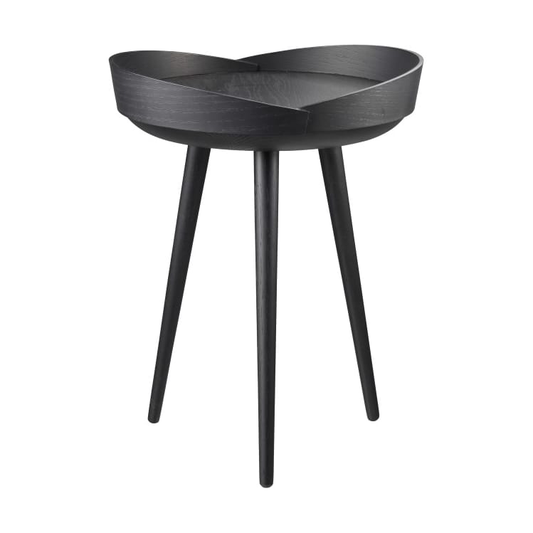 Mesa con bandeja D106 Bakkedal Ø38 cm, Oak black painted FDB Møbler