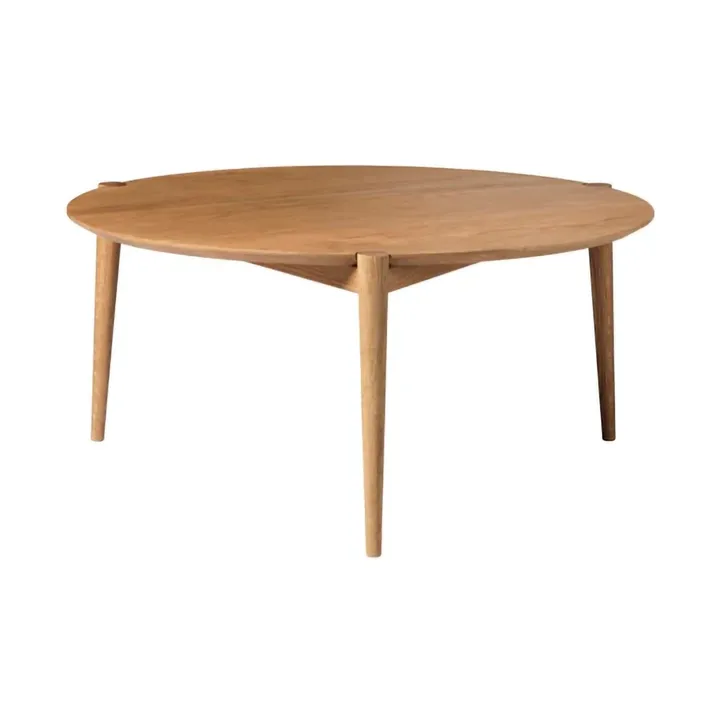 Mesa de centro D102 Søs Ø85 cm - Roble macizo aceitado - FDB Møbler