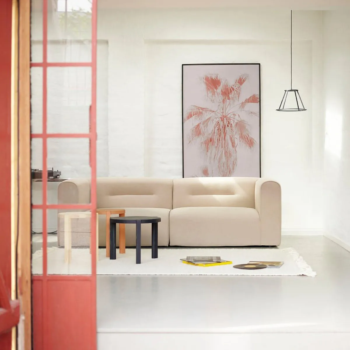 Mesa de centro D108 Ragnesminde, Ø48 cm, Azul medianoche FDB Møbler