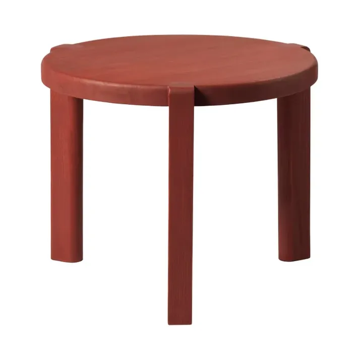 Mesa de centro D108 Ragnesminde, Ø48 cm - Rojo carmín - FDB Møbler