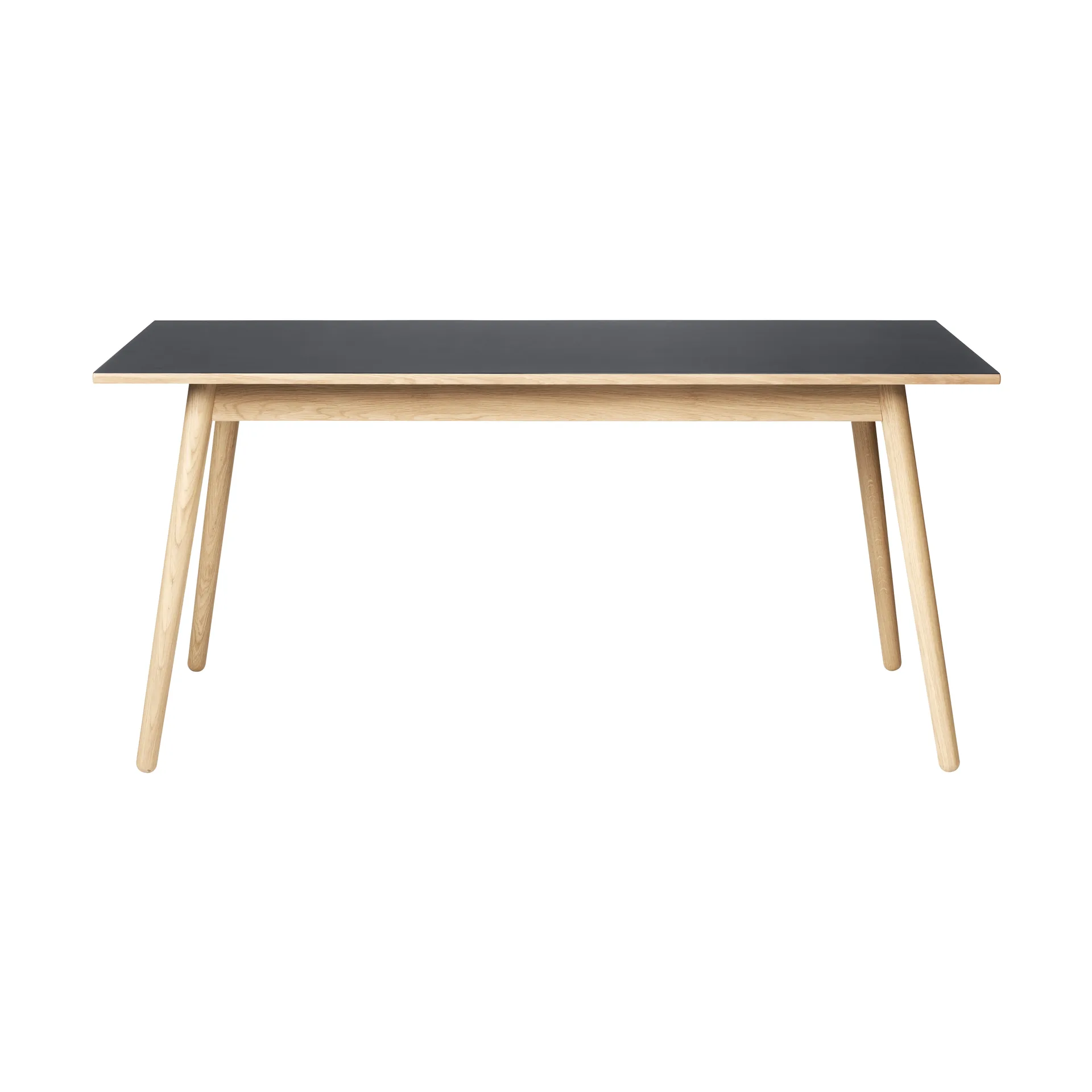 Mesa de comedor C35B 82x160 cm, Linóleo negro-roble natural con barniz al agua FDB Møbler