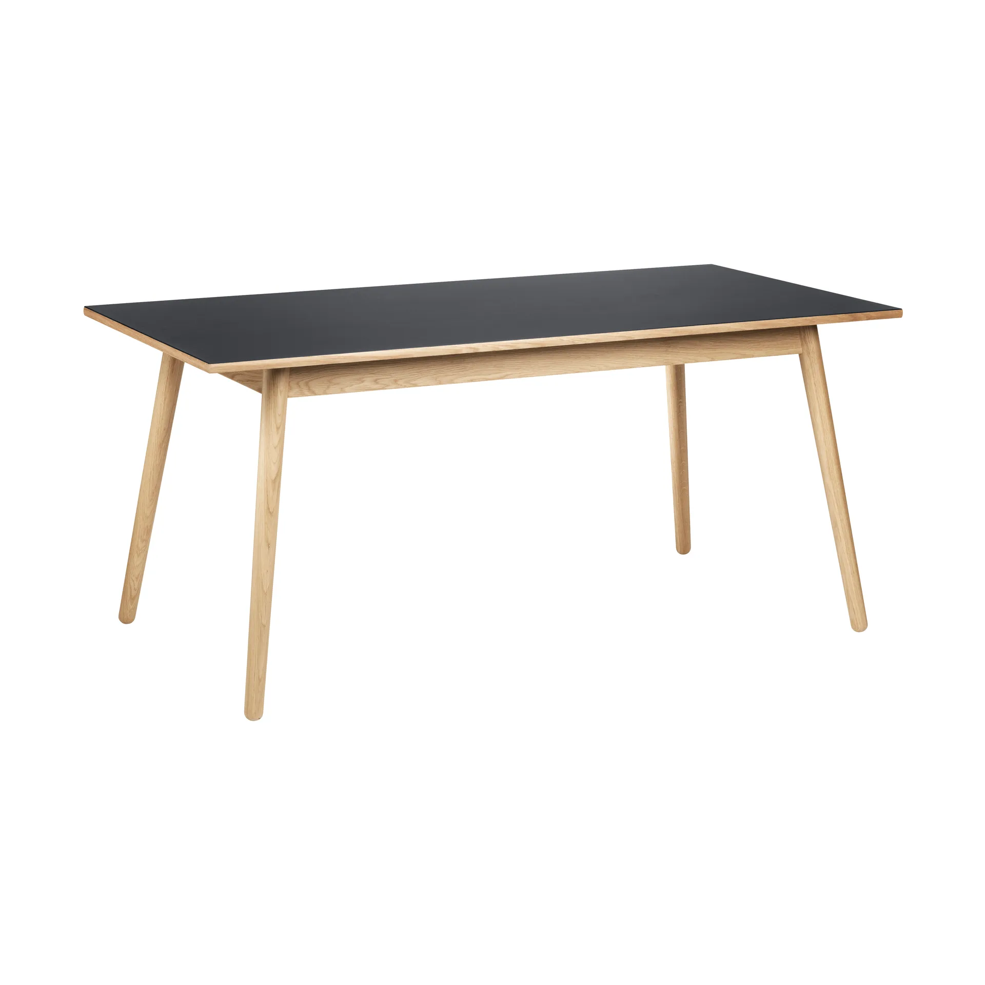 Mesa de comedor C35B 82x160 cm, Linóleo negro-roble natural con barniz al agua FDB Møbler