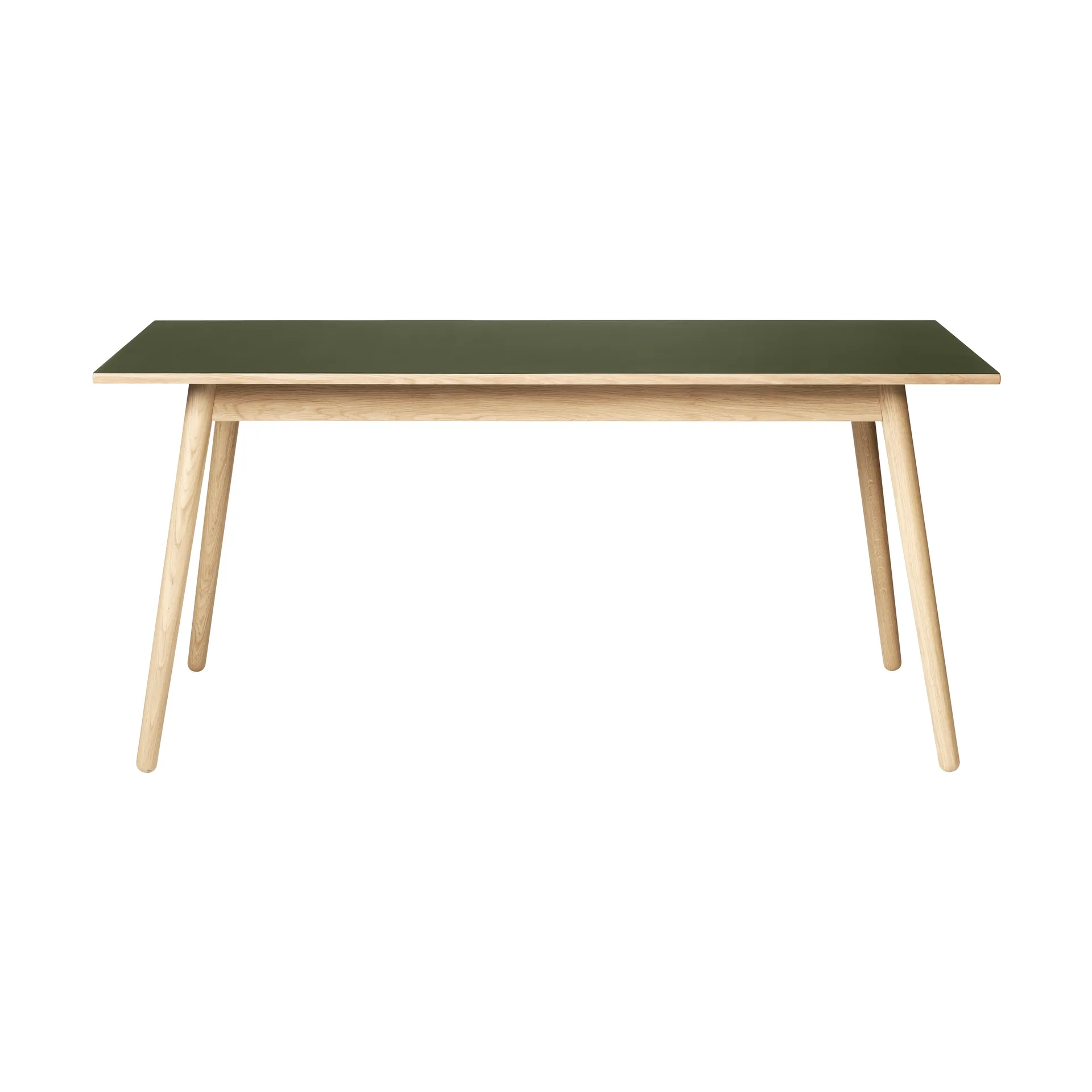 Mesa de comedor C35B 82x160 cm, Linóneo oliva-roble natural con barniz al agua FDB Møbler