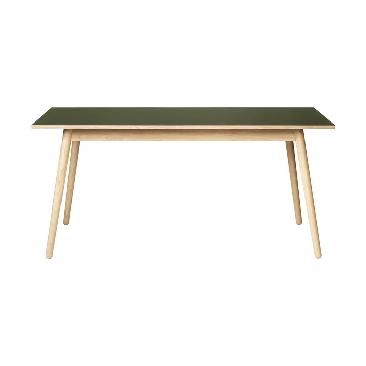 Mesa de comedor C35B 82x160 cm - Linóneo oliva-roble natural con barniz al agua - FDB Møbler