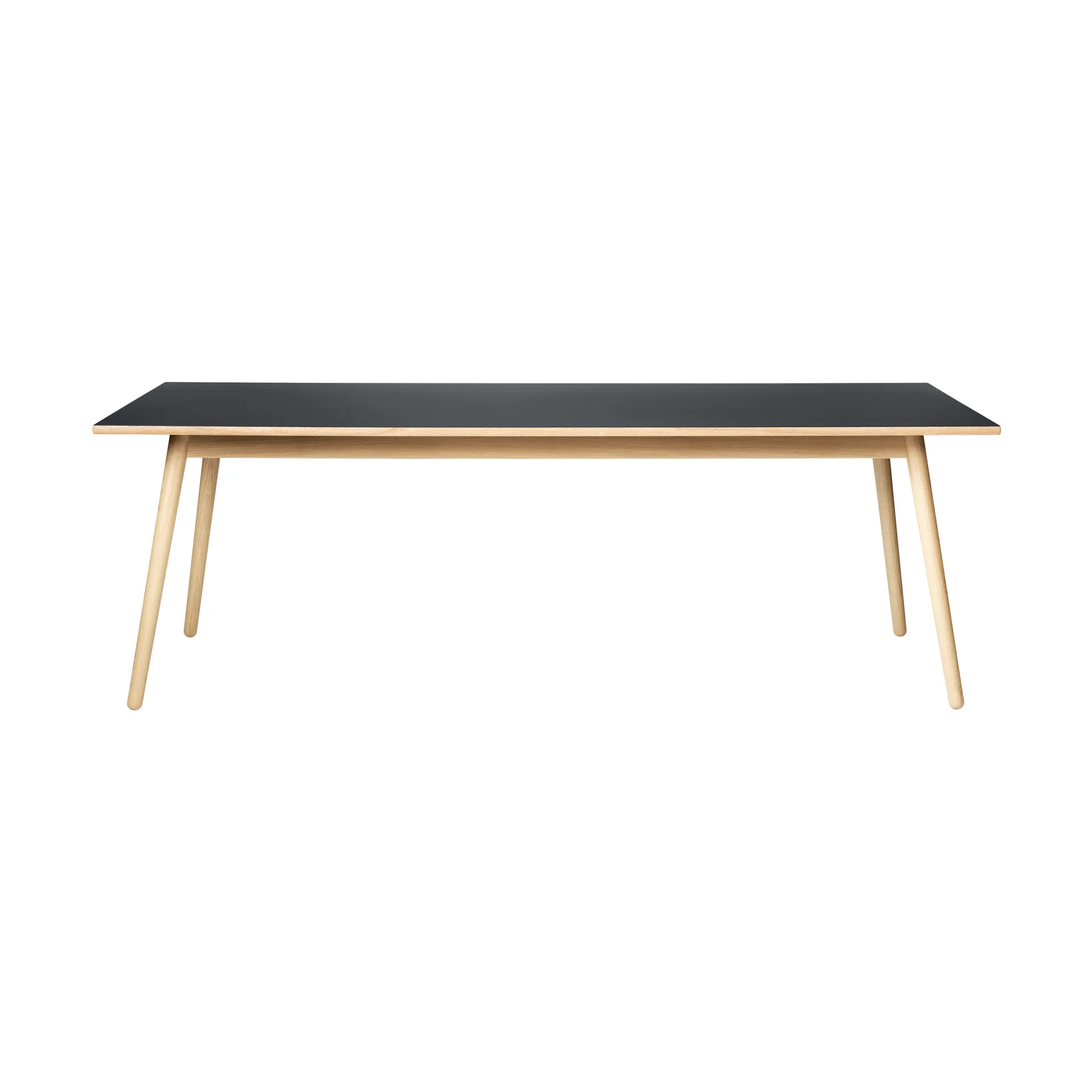 Mesa de comedor C35C 95x220 cm, Linóleo negro-roble natural con barniz al agua FDB Møbler