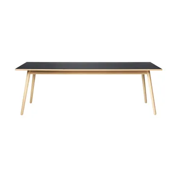 Mesa de comedor C35C 95x220 cm - Linóleo negro-roble natural con barniz al agua - FDB Møbler