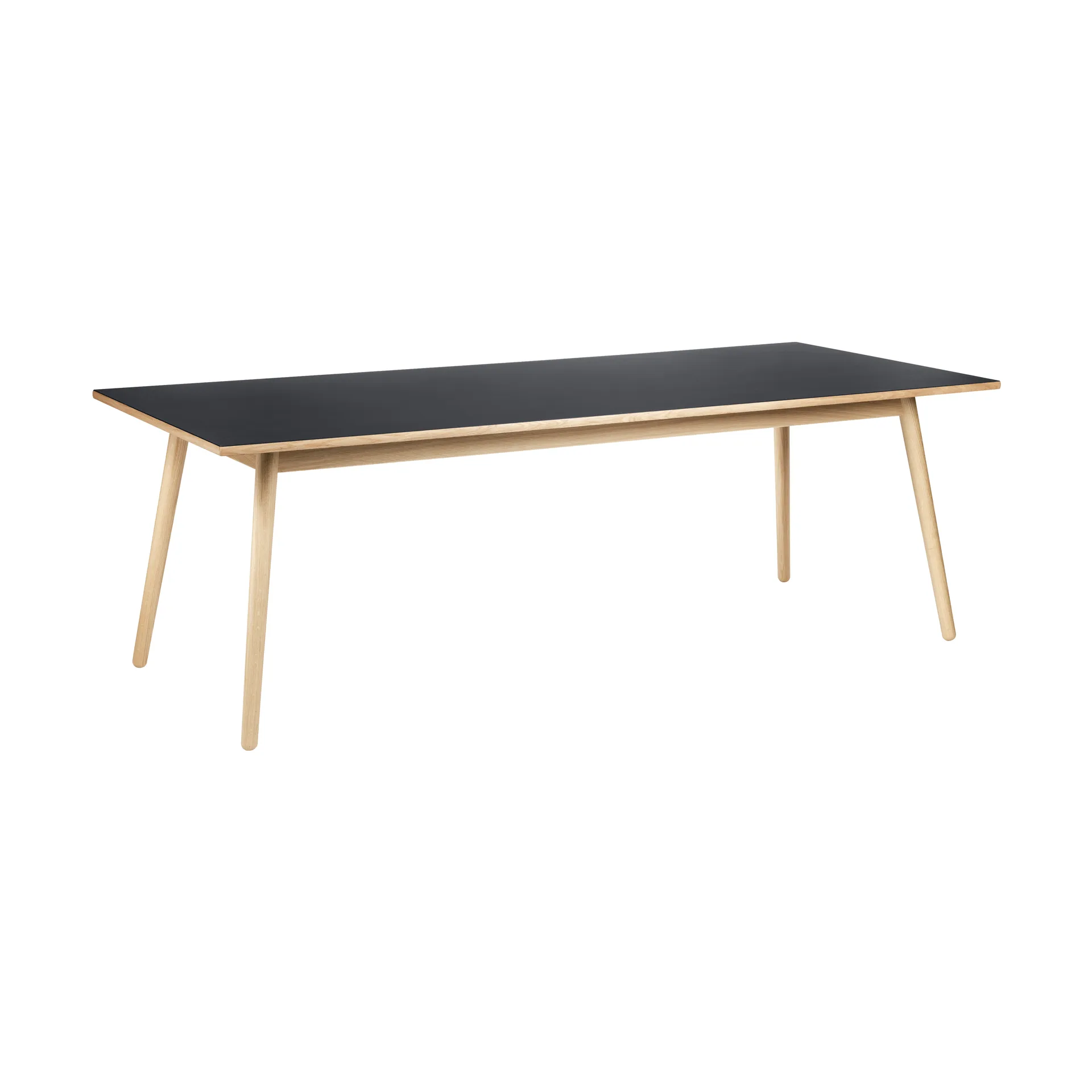 Mesa de comedor C35C 95x220 cm, Linóleo negro-roble natural con barniz al agua FDB Møbler