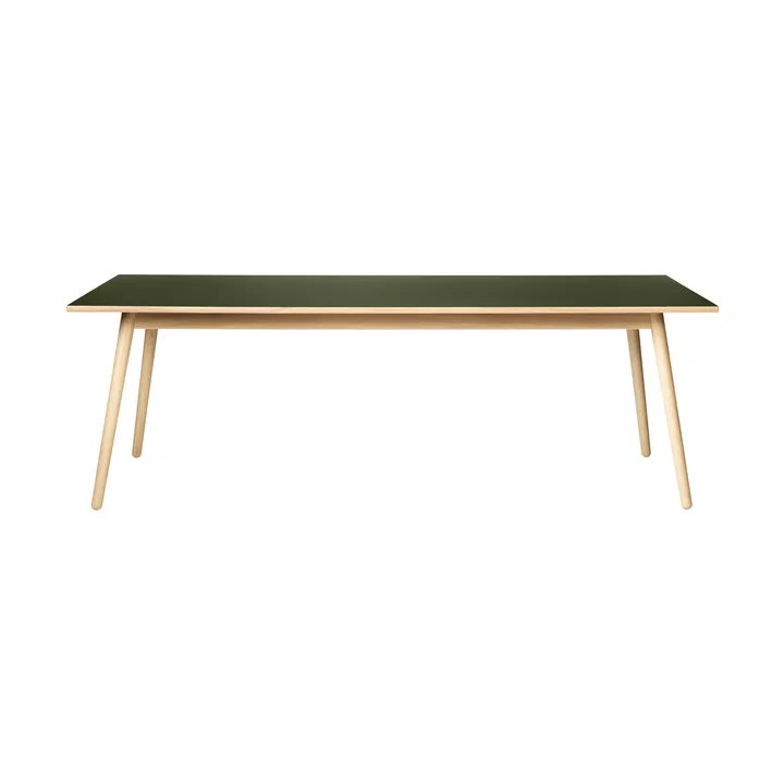 Mesa de comedor C35C 95x220 cm - Linóleo oliva-roble natural con barniz al agua - FDB Møbler