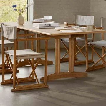 Mesa de comedor C64 Shaker 90x180 cm - Roble macizo aceitado - FDB Møbler