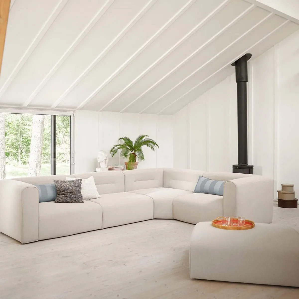 Módulo de sofá L44 Mols pieza central, Beige FDB Møbler