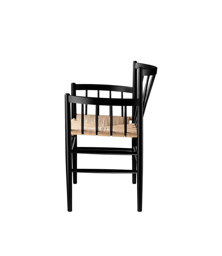 Silla con reposabrazos J82, Nature-beech black painted FDB Møbler