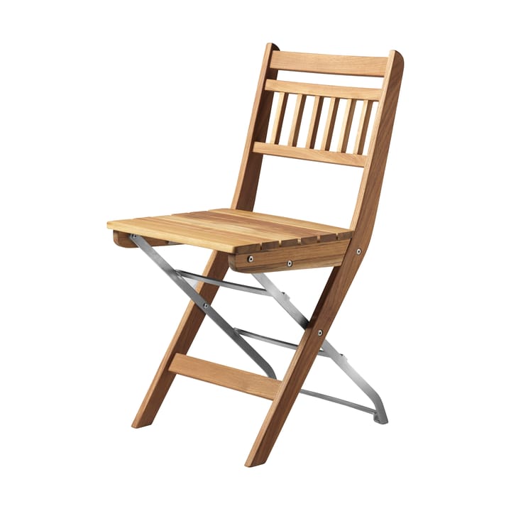 Silla de exterior M23 Lilleø - Teak-acero inoxidable - FDB Møbler