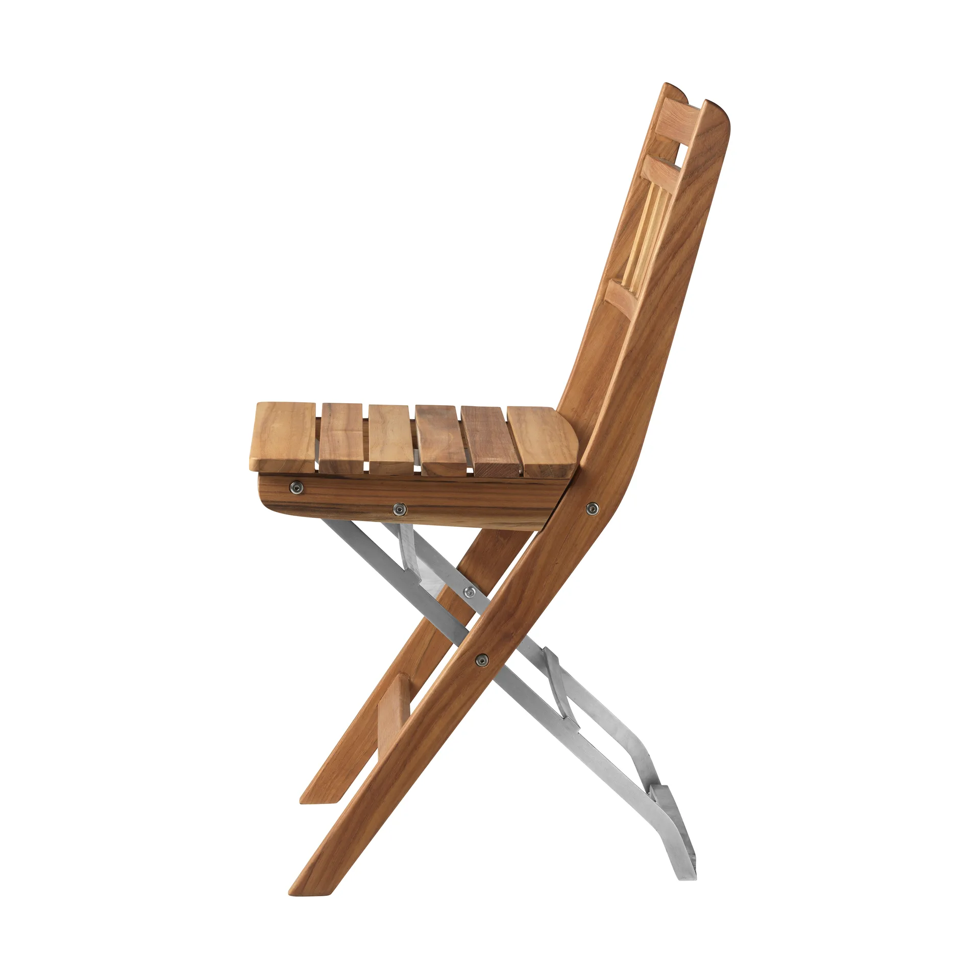 Silla de exterior M23 Lilleø, Teak-acero inoxidable FDB Møbler