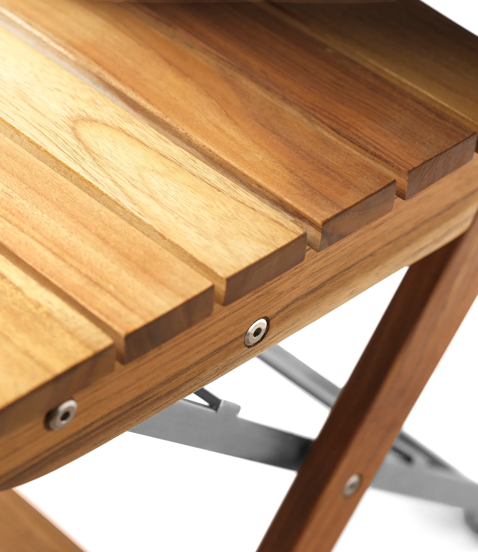 Silla de exterior M23 Lilleø, Teak-acero inoxidable FDB Møbler