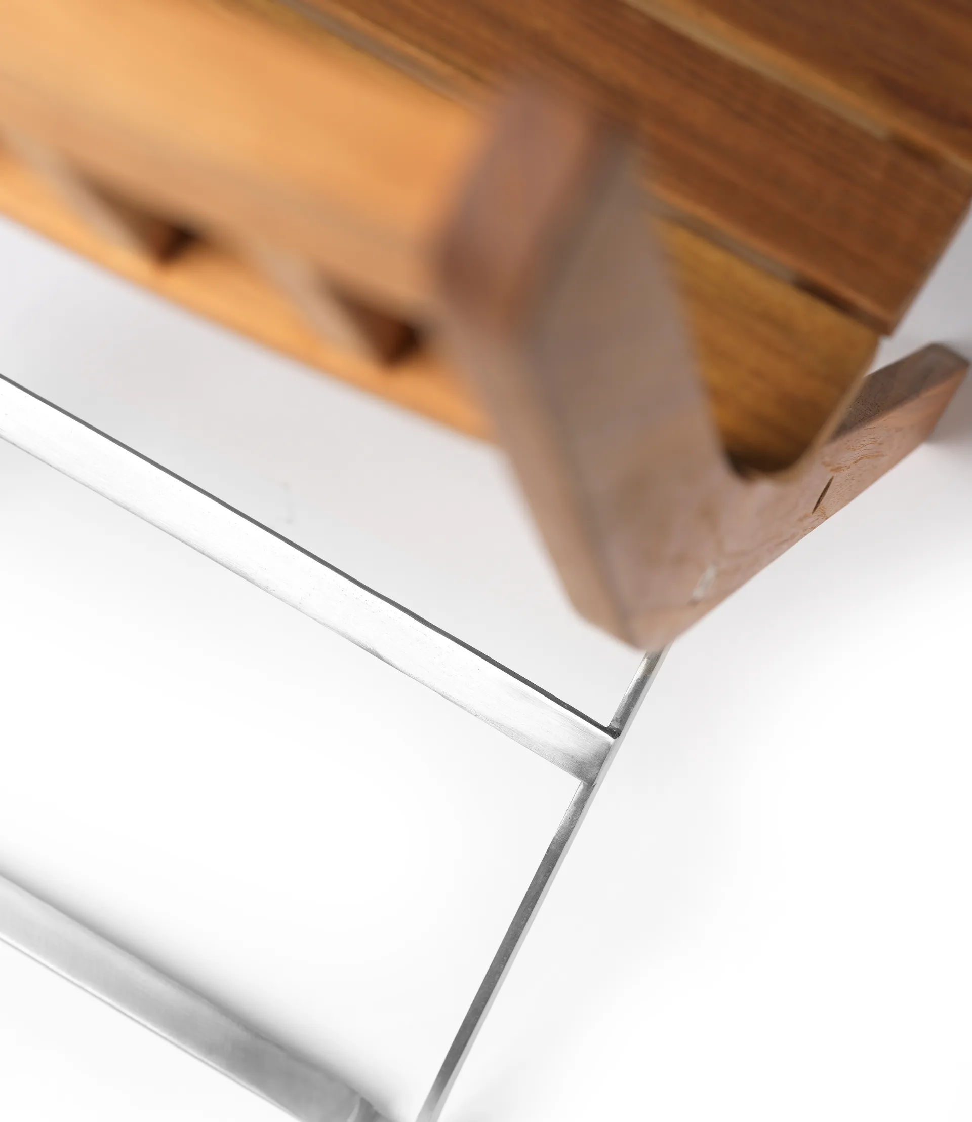 Silla de exterior M23 Lilleø, Teak-acero inoxidable FDB Møbler