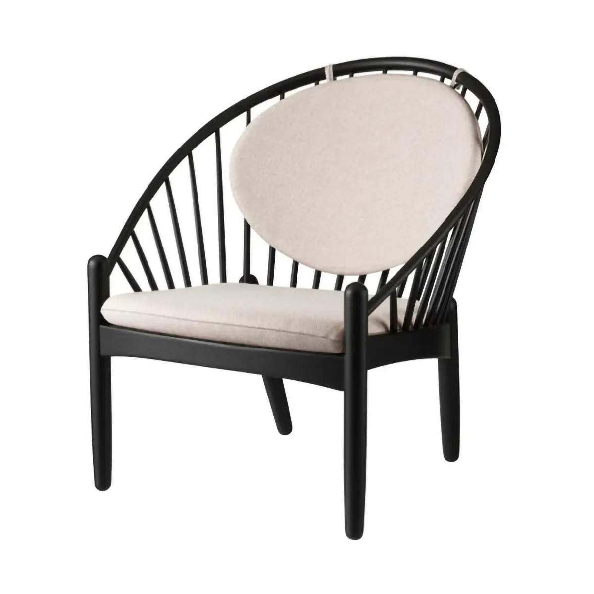 Silla J166 Jørna, Black painted oak-beige FDB Møbler
