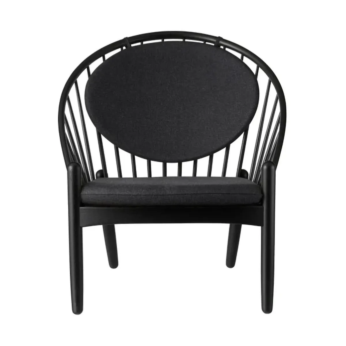 Silla J166 Jørna, Black painted oak-dark grey FDB Møbler