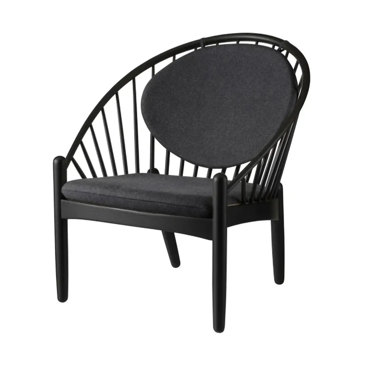 Silla J166 Jørna, Black painted oak-dark grey FDB Møbler