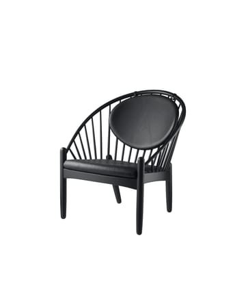 Silla J166 Jørna - Oak black painted-black leather - FDB Møbler