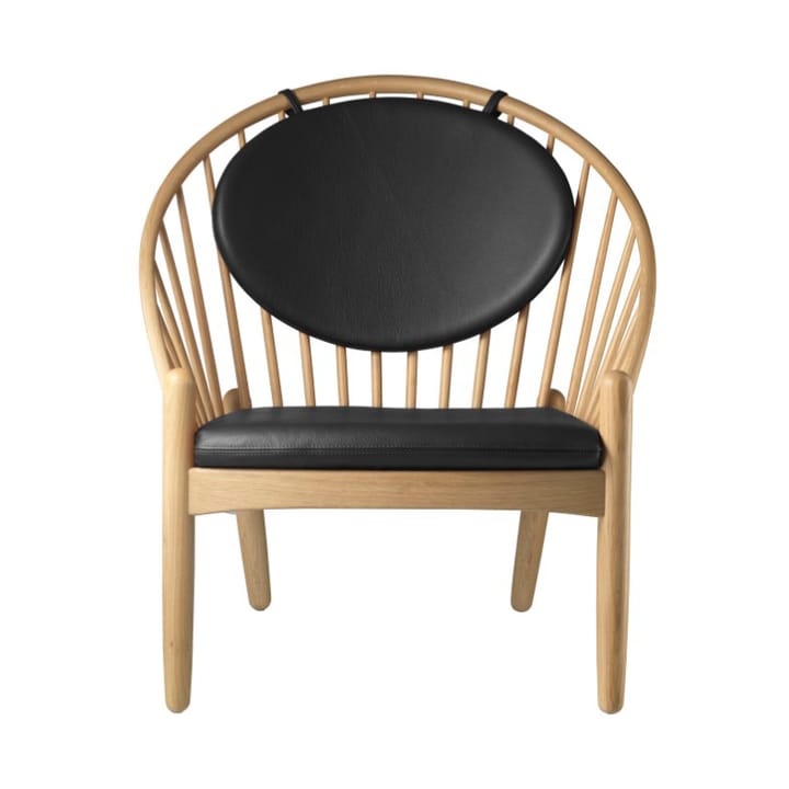 Silla J166 Jørna - Oak nature lacquered-black leather - FDB Møbler