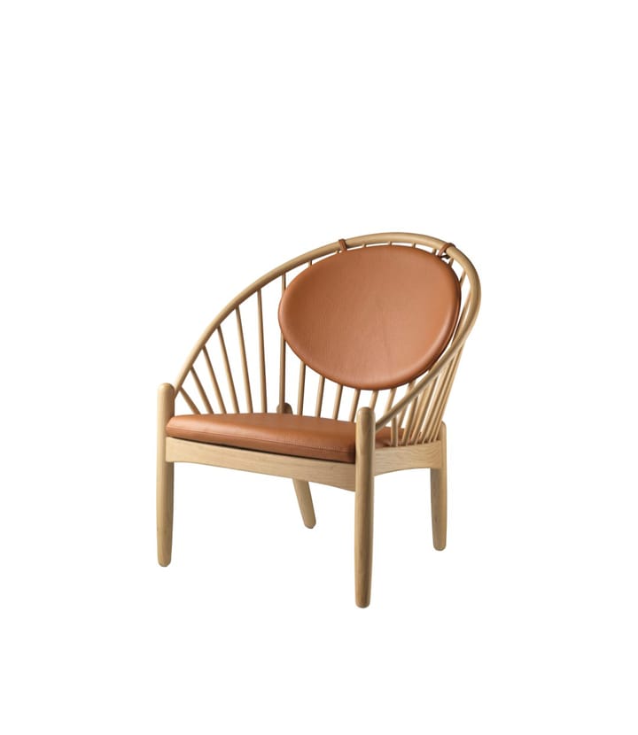 Silla J166 Jørna, Oak nature lacquered-cognac leather FDB Møbler