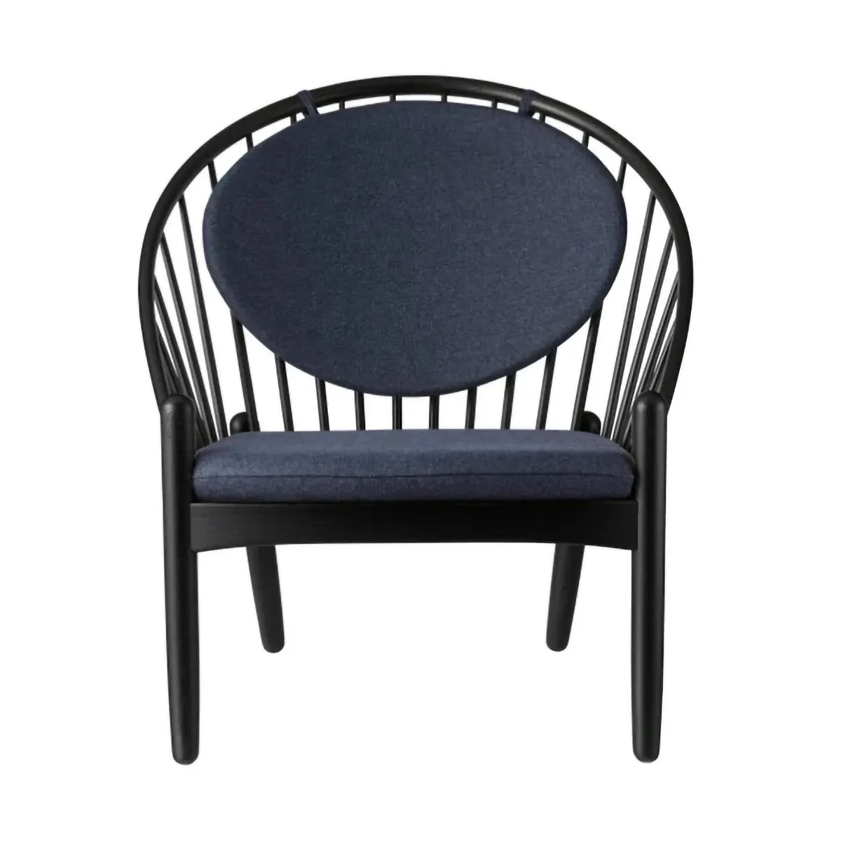Silla J166 Jørna, Roble pintado en negro-dark blue FDB Møbler