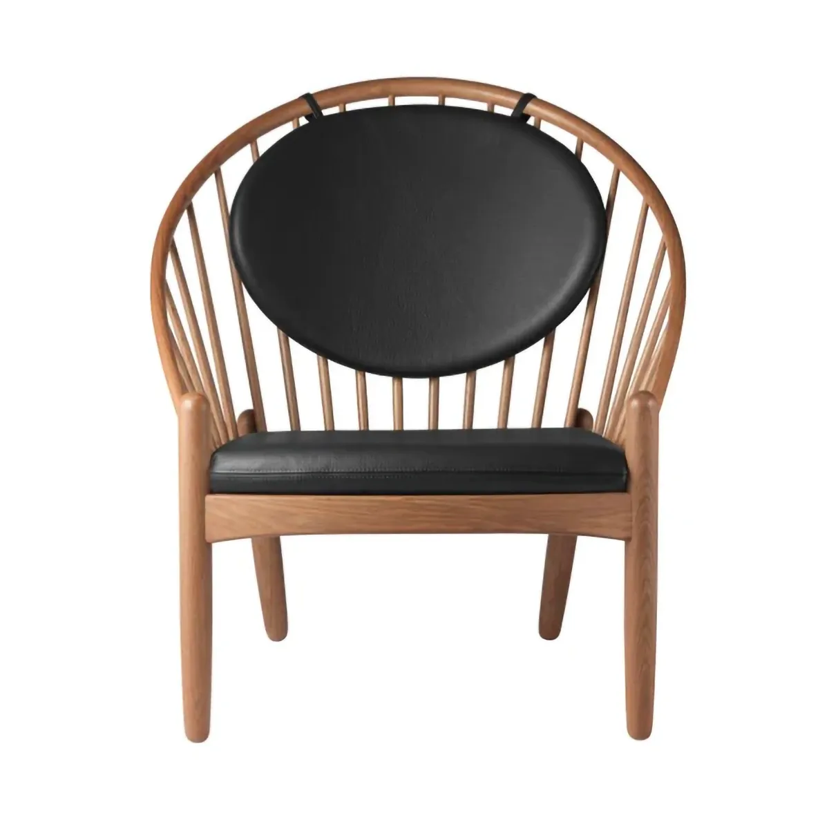 Silla J166 Jørna, Smoked oak-black leather FDB Møbler