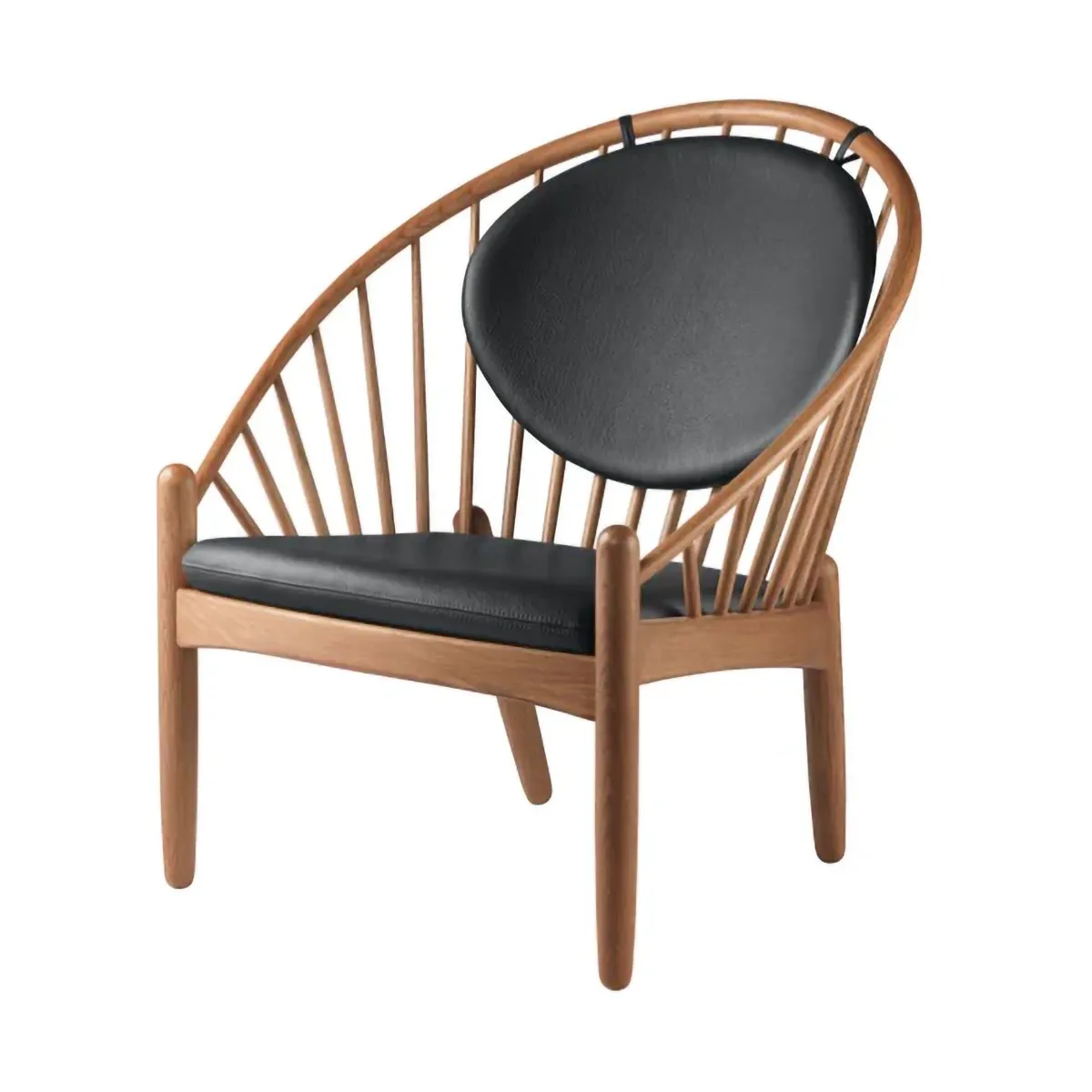 Silla J166 Jørna, Smoked oak-black leather FDB Møbler