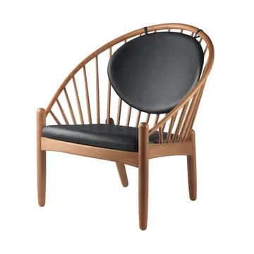 Silla J166 Jørna - Smoked oak-black leather - FDB Møbler