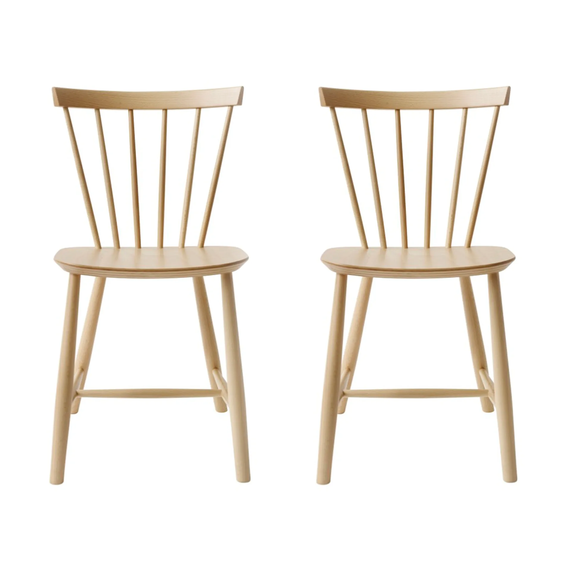 Silla J46, Haya natural lacada, pack de 2,  FDB Møbler