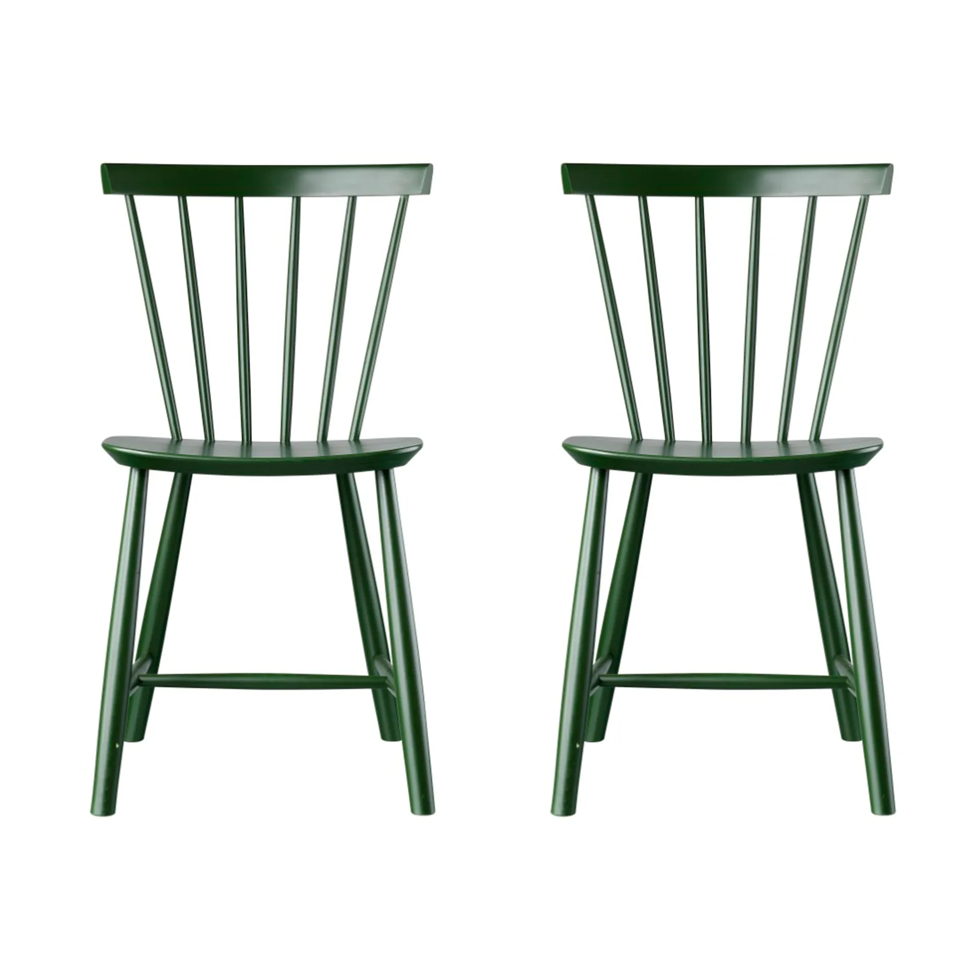 Silla J46, Haya pintada bottle green, pack de 2,  FDB Møbler