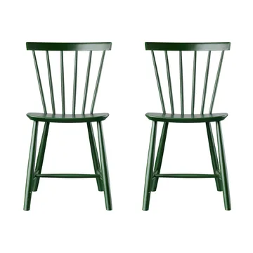 Silla J46, Haya pintada bottle green, pack de 2 - FDB Møbler
