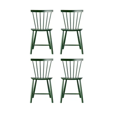 Silla J46, Haya pintada bottle green, pack de 4 - FDB Møbler