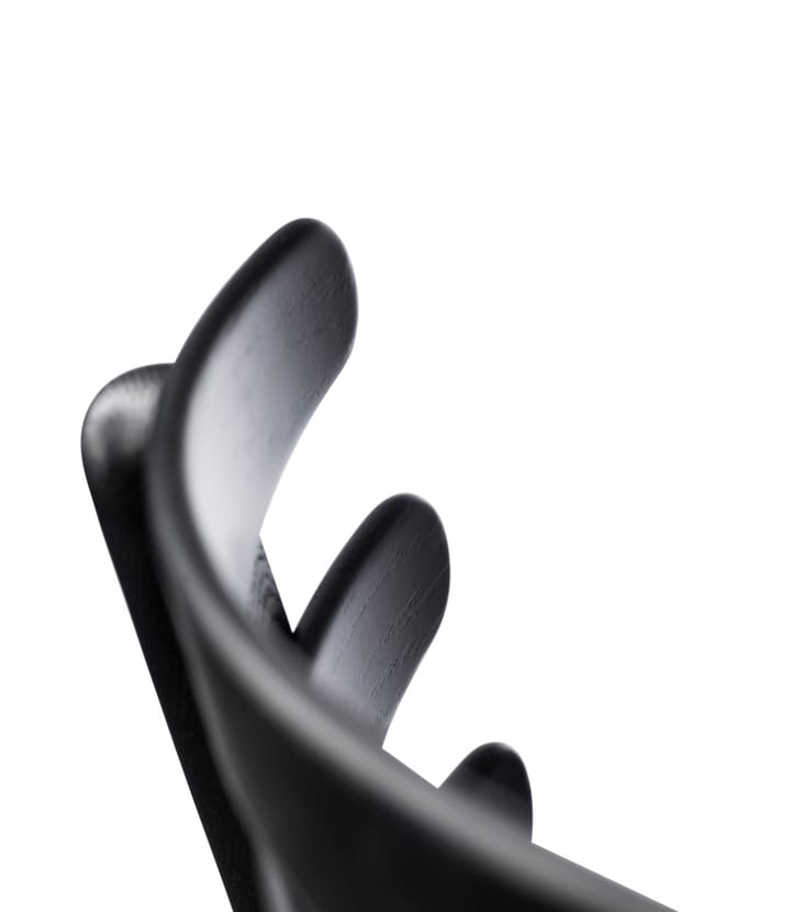 Silla J48, Oak black painted-black leather FDB Møbler