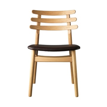 Silla J48 - Oak nature lacquered-dark brown leather - FDB Møbler