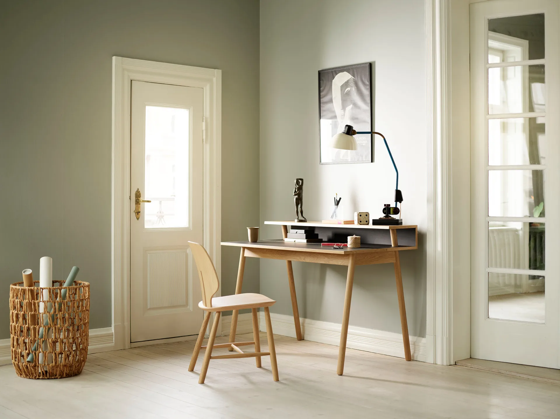 Silla J67, Oak Nature Lacquered waterbased FDB Møbler