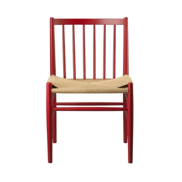 Silla J80 - Beech-paper cord rojo rubí - FDB Møbler