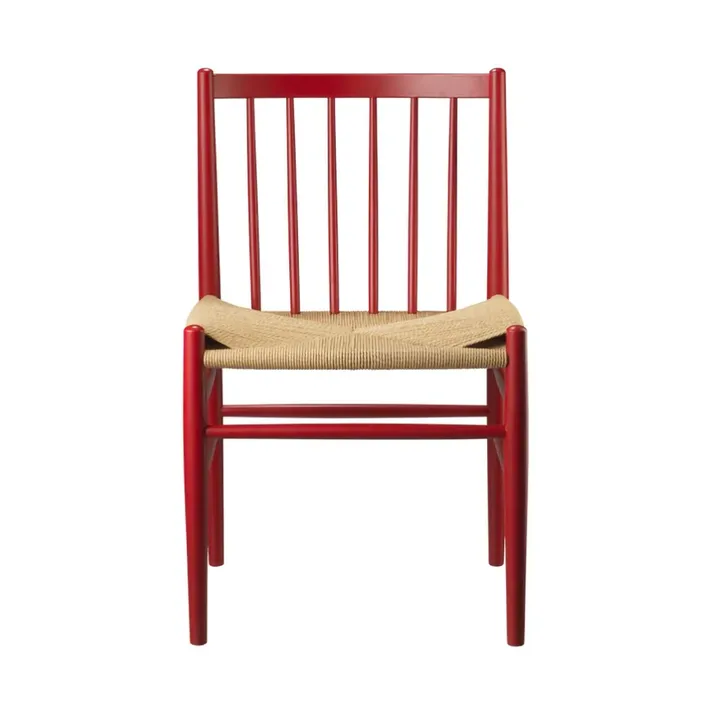 Silla J80 - Beech-paper cord rojo rubí - FDB Møbler