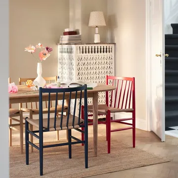 Silla J80 - Steel blue haya-cuerda de papel - FDB Møbler