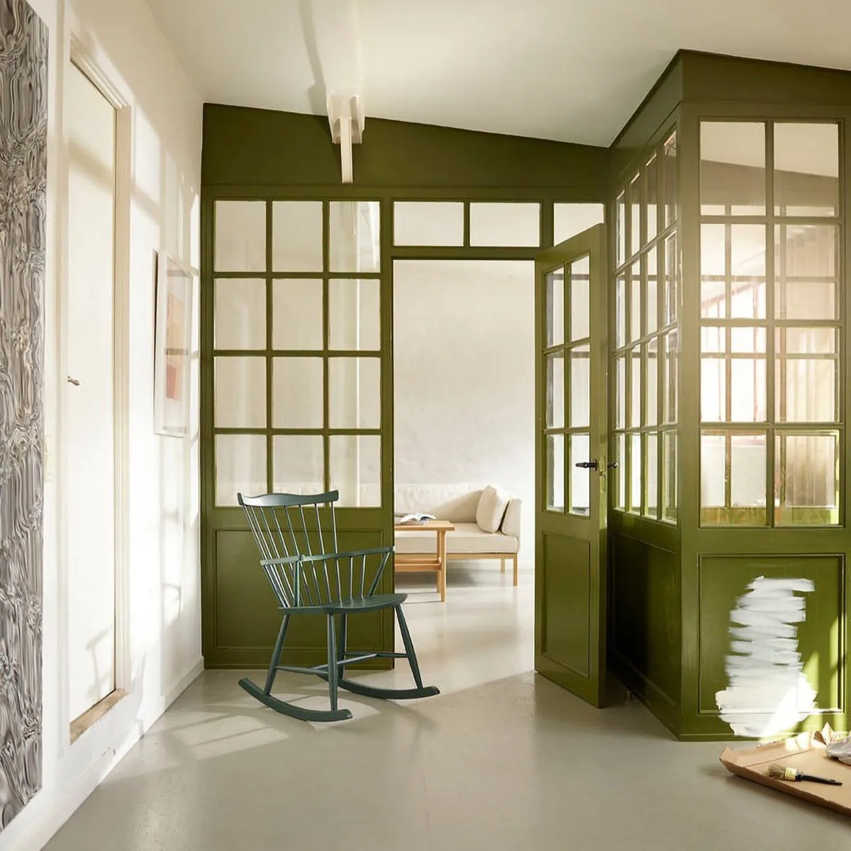 Silla mecedora J52G, Black green FDB Møbler