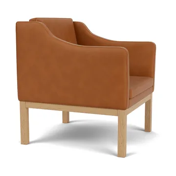Sillón con reposabrazos L46 MK155 easy chair - Roble lacado-cuero cognac - FDB Møbler