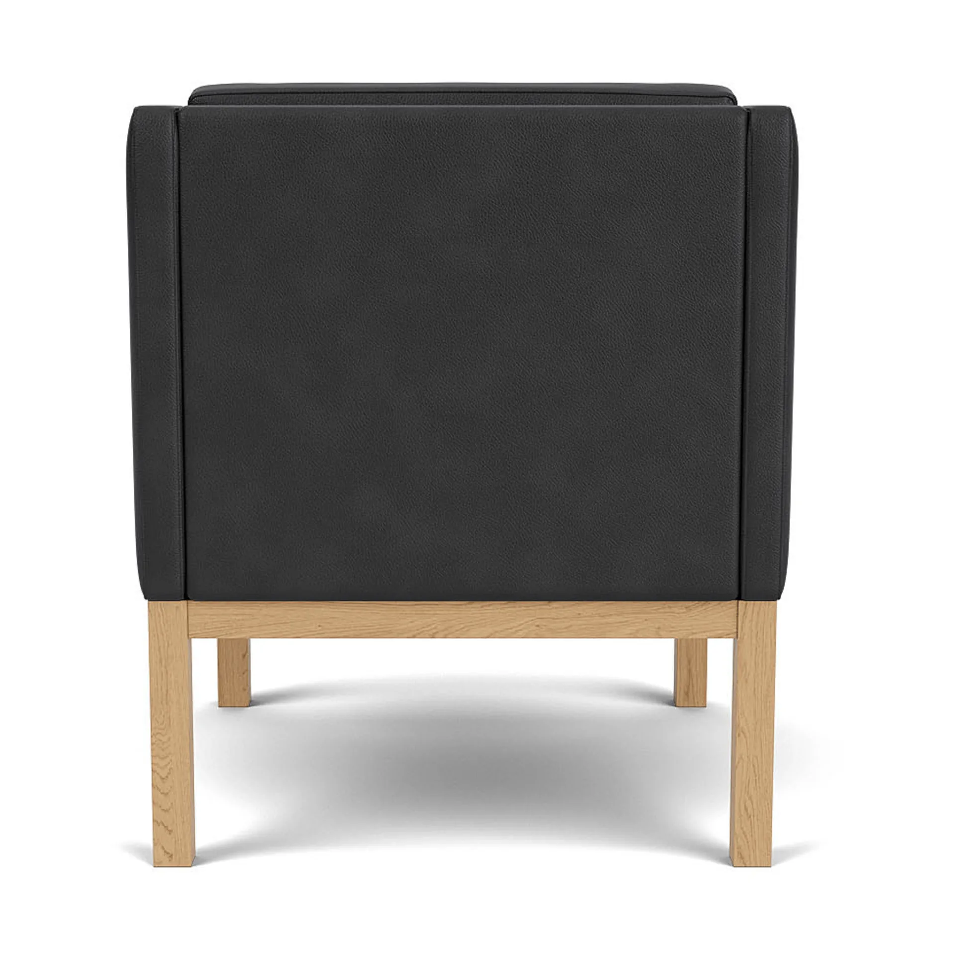 Sillón con reposabrazos L46 MK155 easy chair, Roble lacado-cuero negro FDB Møbler
