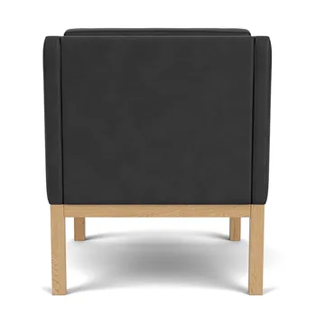 Sillón con reposabrazos L46 MK155 easy chair - Roble lacado-cuero negro - FDB Møbler