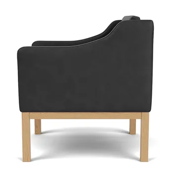Sillón con reposabrazos L46 MK155 easy chair - Roble lacado-cuero negro - FDB Møbler