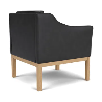 Sillón con reposabrazos L46 MK155 easy chair - Roble lacado-cuero negro - FDB Møbler